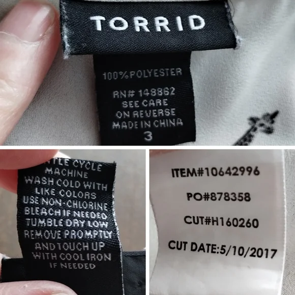 Torrid Ivory Giraffe Print Crepe Button Back Top - Picture 2 of 8